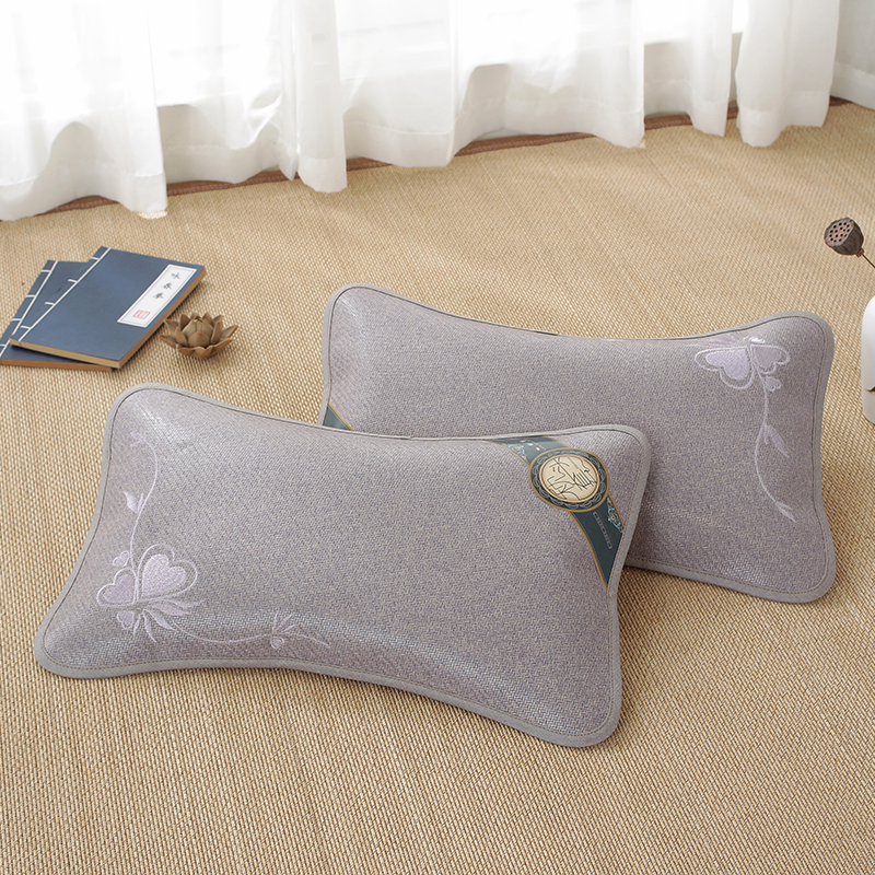 2022新款夏季夏凉枕头枕芯藤枕保健枕茶叶枕头-心盎然 牛皮藤风信紫35x56cm