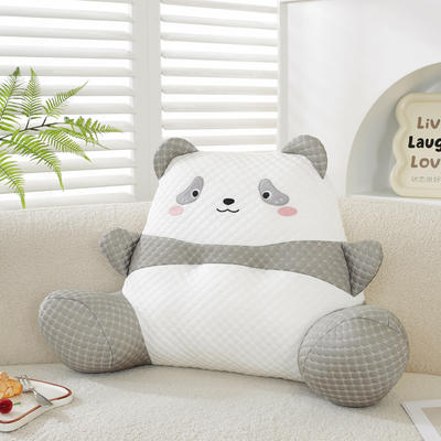 2024新款公仔靠枕儿童抱枕腰枕玩具枕芯羊驼 40X38cm 熊猫 灰