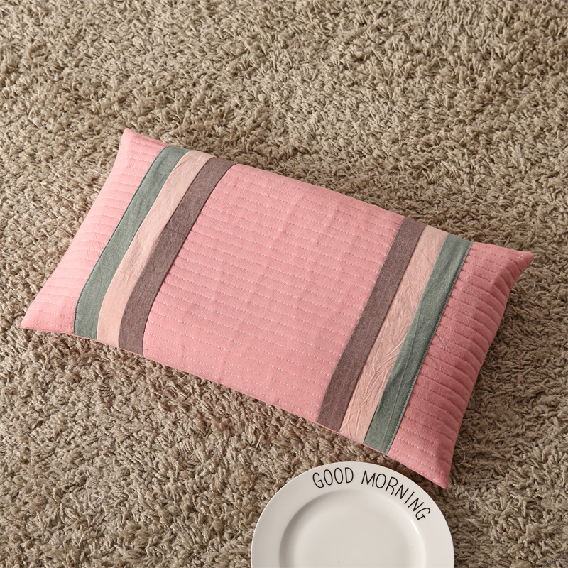 2021新款 荞麦枕纯棉水洗棉绗缝枕枕头枕芯 粉玉