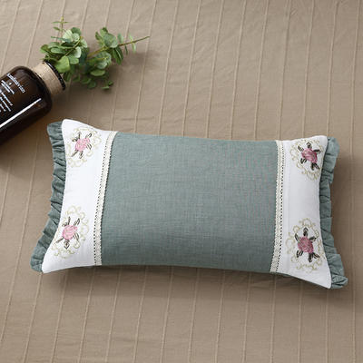 2021新款 全面绣花荞麦枕枕头枕芯 绿荷