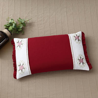 2021新款 全面绣花荞麦枕枕头枕芯 中国红