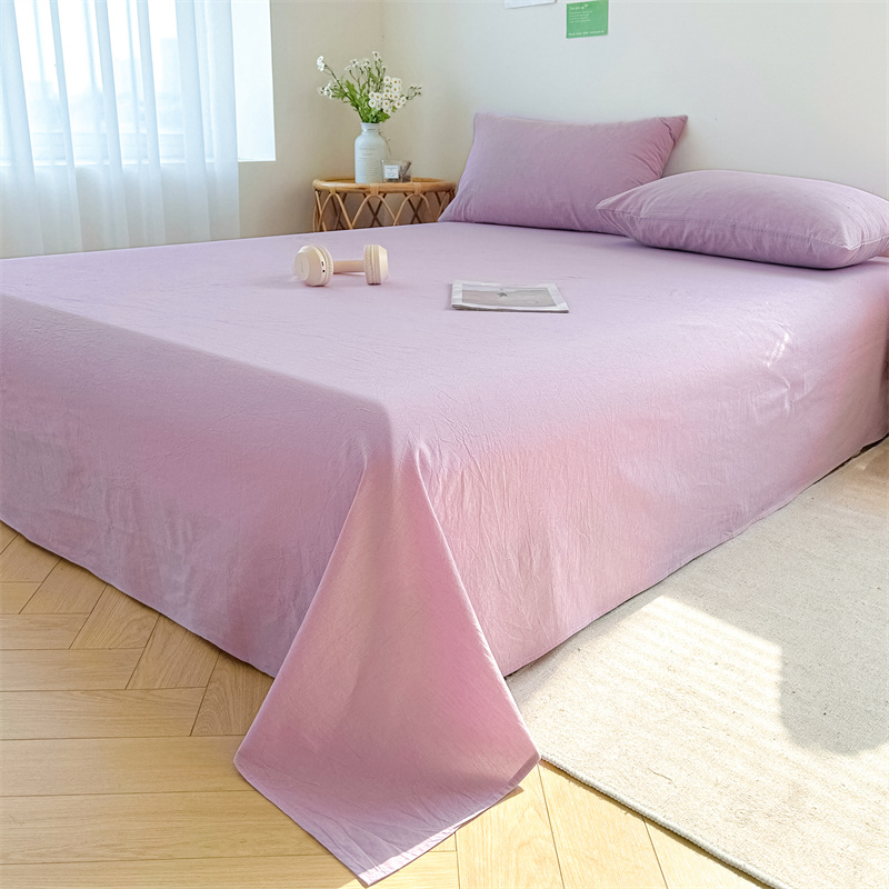 2024新款A类全棉色织单品床单 枕套 120*210cm单床单 紫色