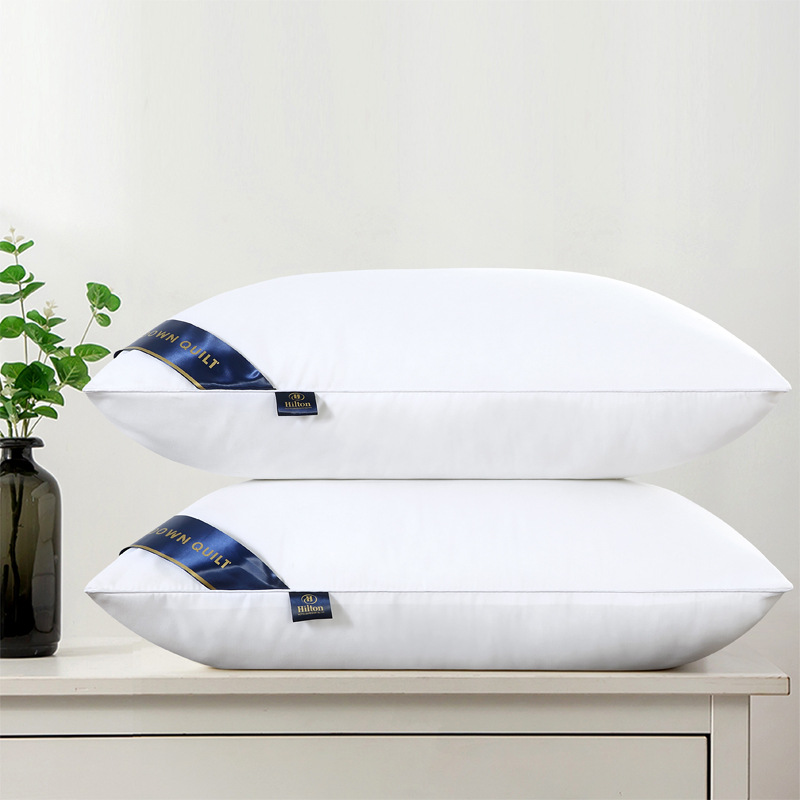 枕芯刺绣绗缝枕 立体枕 羽丝枕网销赠品某抖引流款 希尔顿白色低枕