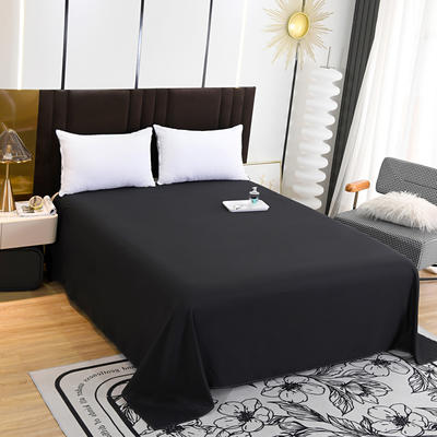 2024新款亲肤水洗棉纯色系列单床单风格一 120*210cm单床单 黑色