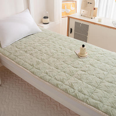 2023新款A类兔兔绒学生宿舍床褥家用床盖床垫可机洗-学生床 90*200cm 兔兔绒-浅绿色