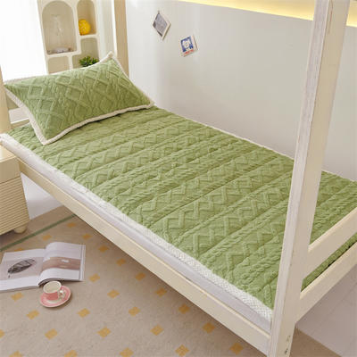 2024新款A类牛奶绒塔芙蓉床垫床褥  可机洗 可折叠（学生床） 80*190cm 茶绿