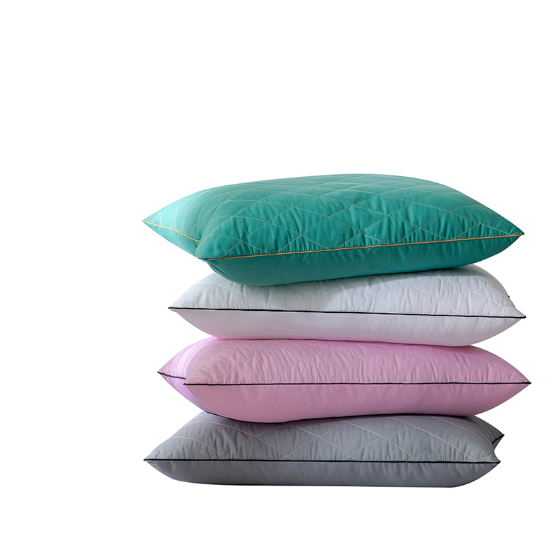 2021新款四色绗绣枕 (枕头枕芯） （48*74/只） 白色 低枕600克