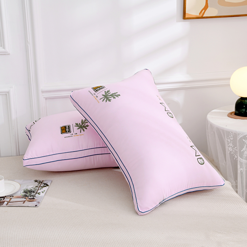 2022新款多色艾草枕枕头枕芯系列 立体款低枕粉色