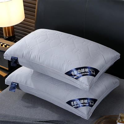 2023新款高回弹乳胶功能枕枕头枕芯 乳胶功能枕灰色高枕900克