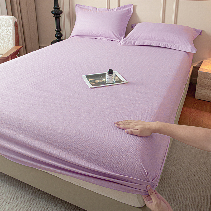 2025外贸内销跨境电商亚马逊速卖通磨毛单床笠三件套欧美尺寸多多跨境平台TEMU SHEIN笠高30 雅格-紫色