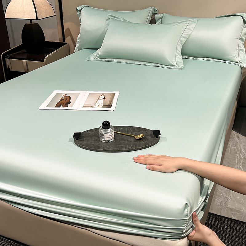 2025外贸内销跨境电商亚马逊速卖通单床笠三件套欧美尺寸多多跨境平台TEMU SHEIN笠高30cm 极简-水绿