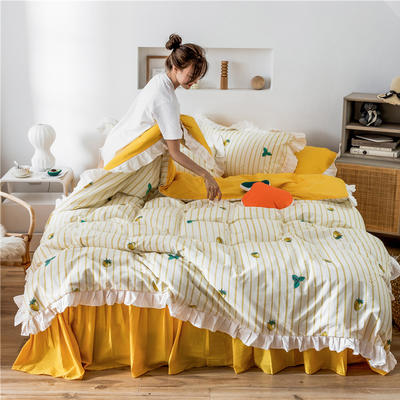 2019新款-韩式床裙少女公主风四件套 床单款四件套1.5m（5英尺）床 纯真派