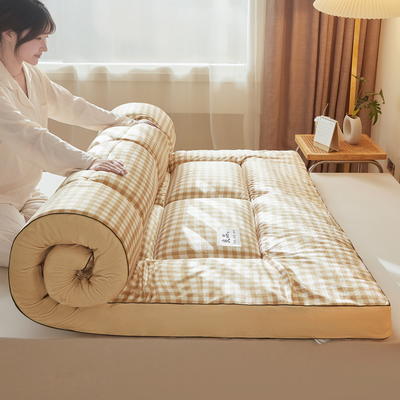 2023新款A类水洗棉加厚立体软床垫 1.0m（厚10cm） 卡其格
