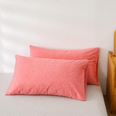 2023新款纯色全棉色织水洗棉单品系列-单枕套 48*74cm枕套/只 紫红