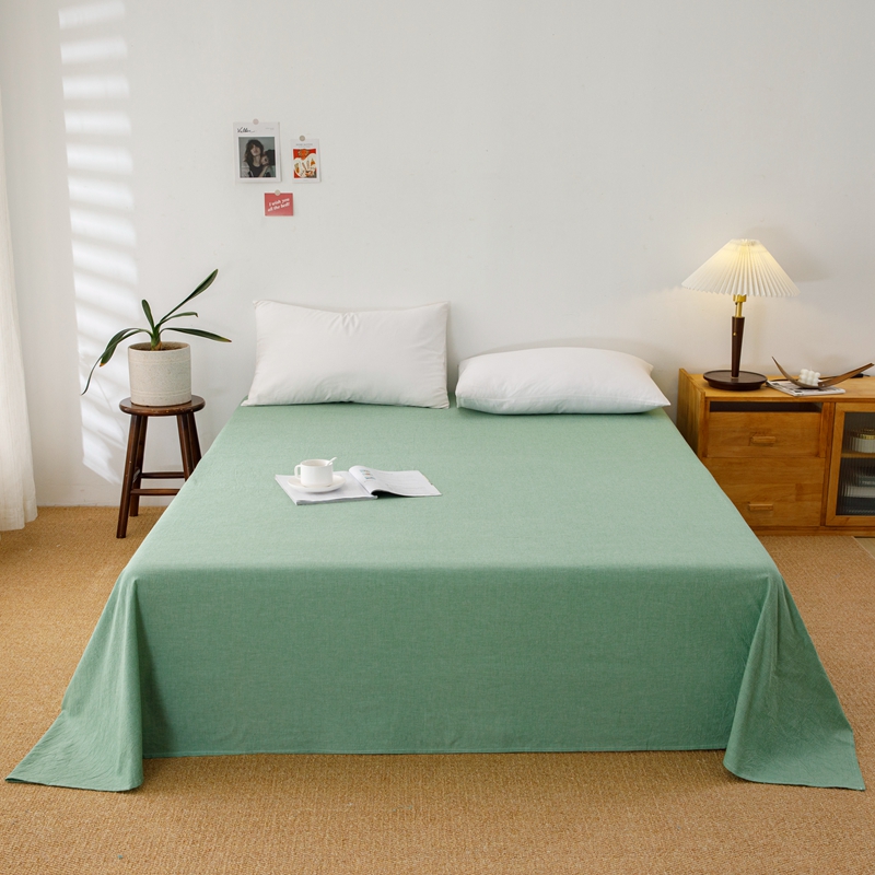 2023新款纯色全棉色织水洗棉单品系列-单床单 160*230cm单床单 深绿