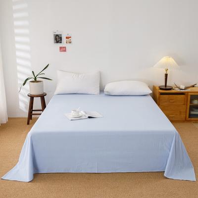 2023新款纯色全棉色织水洗棉单品系列-单床单 160*230cm单床单 天蓝
