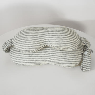 长期供货针织天竺棉无印风日式护颈-眼罩两用 30*25cm 针织-白条纹