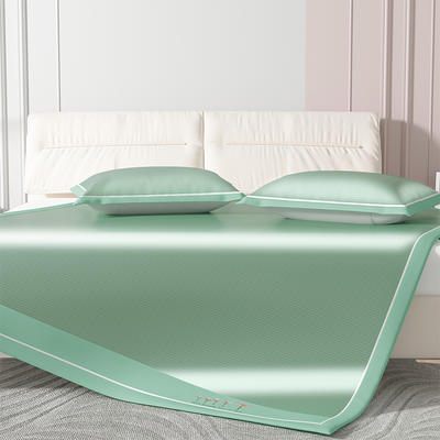新款纯境可水洗冰丝凉席套件 1.8m（6英尺）床 纯境-绿【三件套】