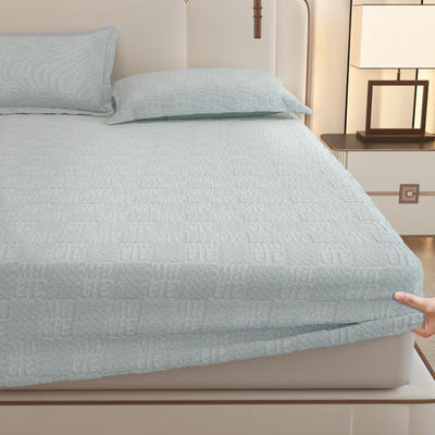 24年新品5A抗菌蜗牛纺空气层床笠床垫席梦思保护套系列 1.2m（4英尺）床 字母-蓝(三件套)