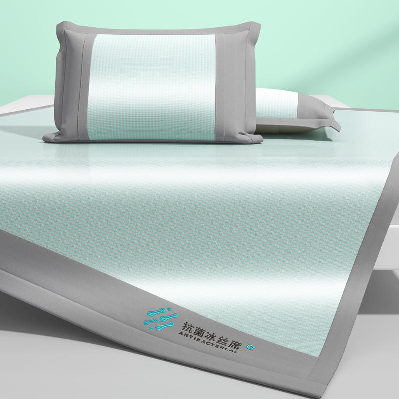 2024年新款宽头800D绣花抗菌冰感席系列 1.2m（4英尺）床 冰感席-绿(条席款)