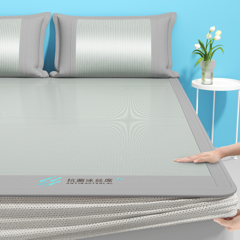 2024年新款宽头800D绣花抗菌冰感席系列 1.8m（6英尺）床 冰感席-灰(床笠款)
