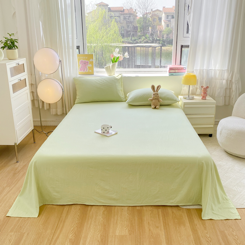 2024新款纯色床单床笠单品系列 -单床单 2.0x2.3m单床单 浅绿床单