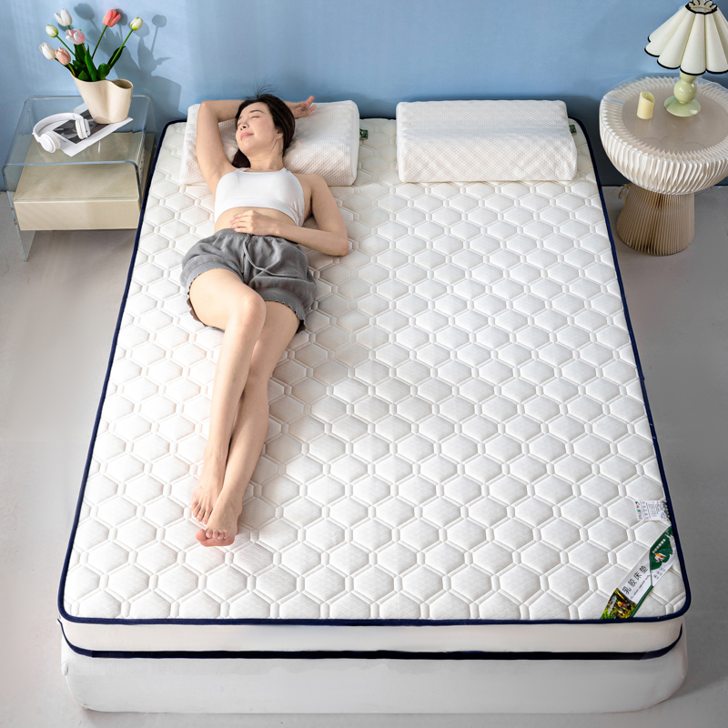 2024新款高端简约乳胶抗压记忆棉床垫软垫家用卧室床垫--白边 90*190cm 10公分 菱形白