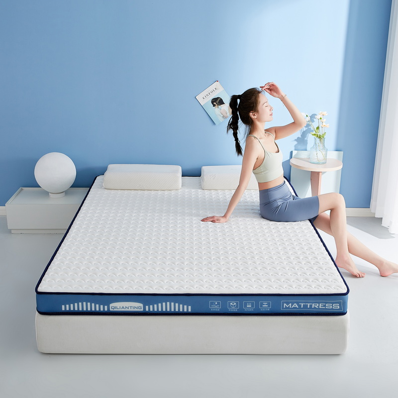 2023新款A类牛奶丝乳胶记忆棉床垫双人床垫 0.9*1.9m（厚度5cm） 水波-海因蓝
