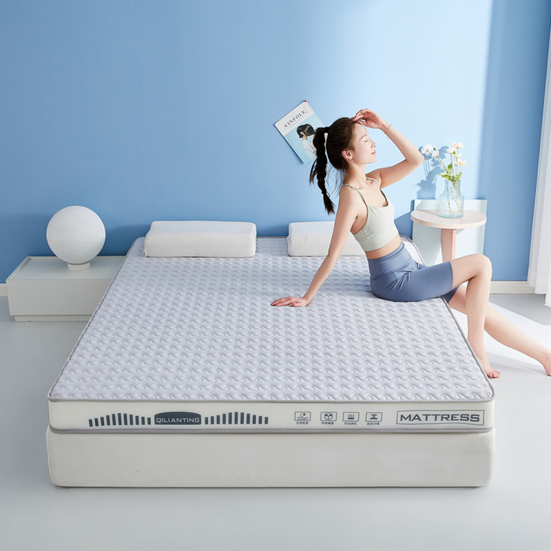 2023新款A类牛奶丝乳胶记忆棉床垫双人床垫 0.9*1.9m（厚度5cm） 水波-烟墨灰