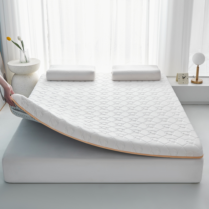 2024新款透气排湿可折叠牛奶丝乳胶记忆棉床垫 1.0*2.0m（厚度6cm） 棉花白