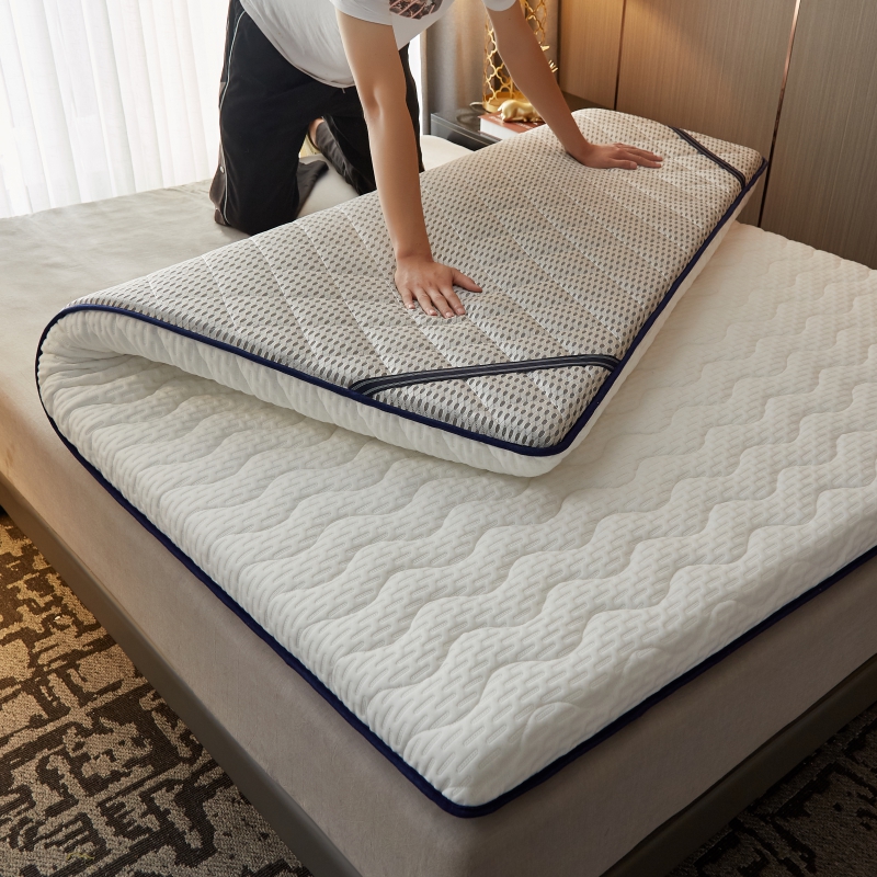 2023新款亲肤针织记忆海棉款可折叠床垫 0.9*2.0m  厚度4cm 白色-大床