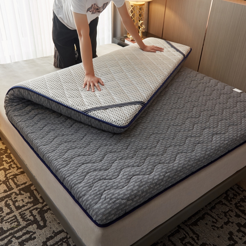 2023新款亲肤针织记忆海棉款可折叠床垫 0.9*2.0m  厚度4cm 灰色-大床
