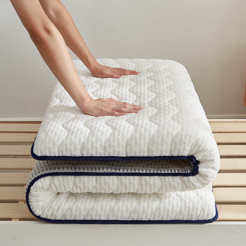 2023新款亲肤针织记忆海棉款可折叠床垫 0.9*2.0m  厚度4cm 白色-小床