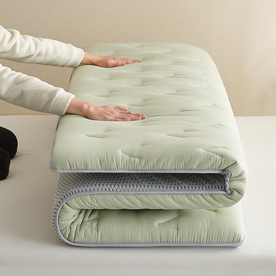 2024新款小竺棉乳胶单边床垫褥子 0.9x2.0m厚度5cm 小竺棉-V豆绿
