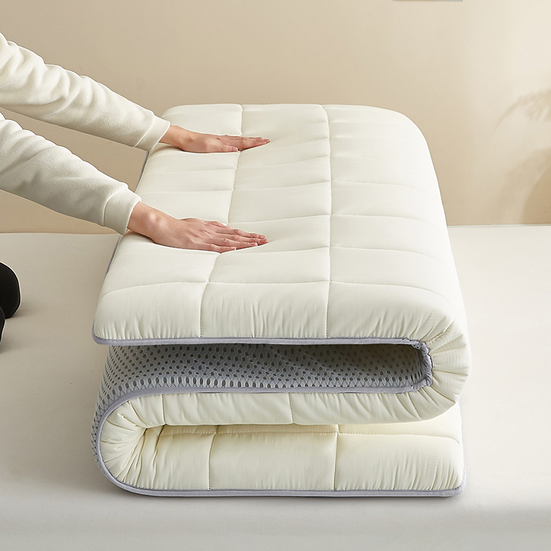 2024新款小竺棉乳胶单边床垫褥子 0.9x2.0m厚度5cm 小竺棉-方格白