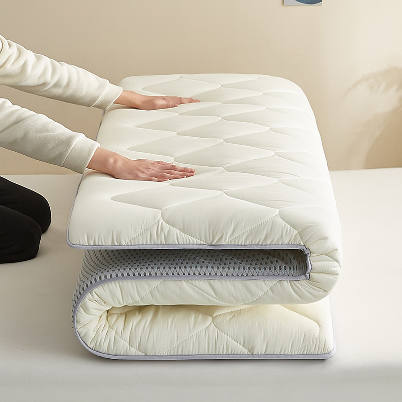 2024新款小竺棉乳胶单边床垫褥子 0.9x2.0m厚度5cm 小竺棉-菱形格白