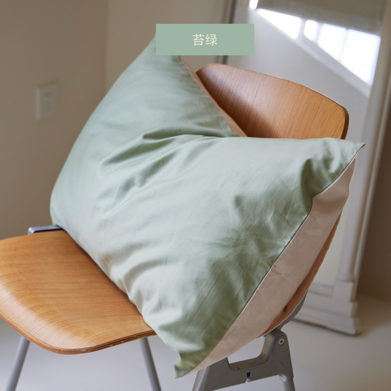2023新款50S亲肤舒适全棉磨毛保暖单品枕套--云洛系列 48*74cm枕套一只 苔绿