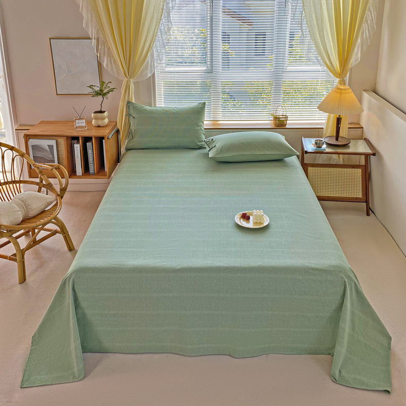2024新款纯棉色织老粗布床单 200*230cm 单床单 薄荷绿