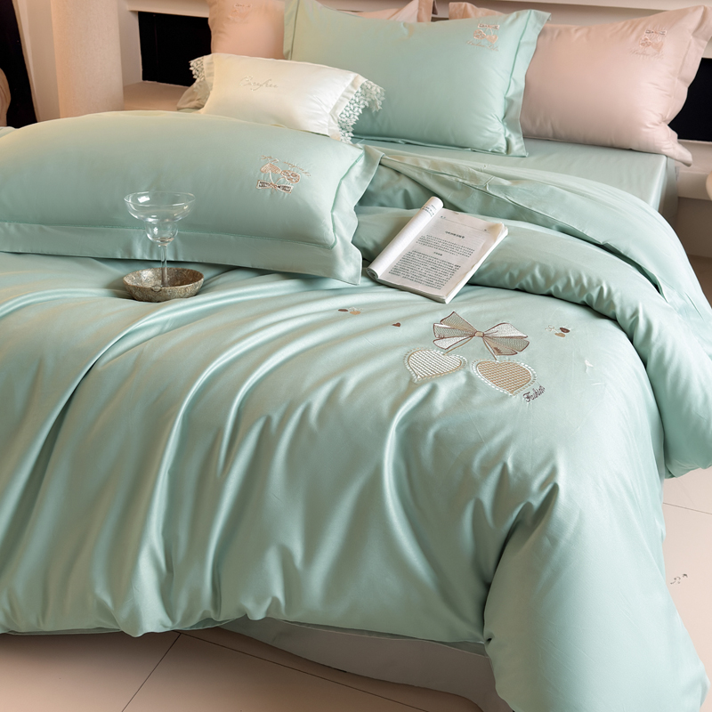 2026新款全棉13372刺绣轻奢款系列四件套 璎珞-绿