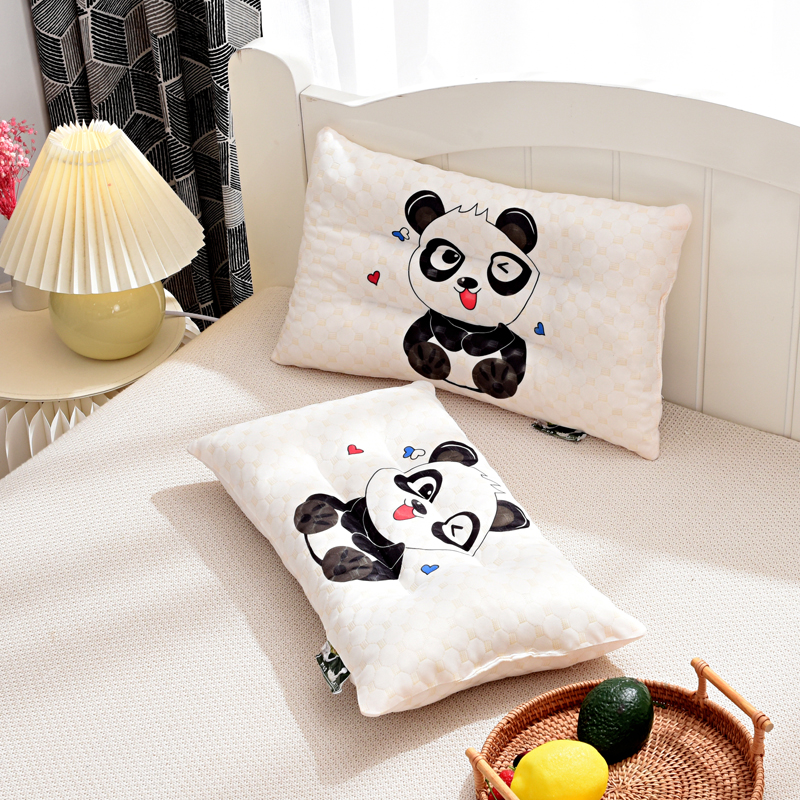 2022新款枕头枕芯儿童3D印花乳胶颗粒枕 小熊猫30*50cm