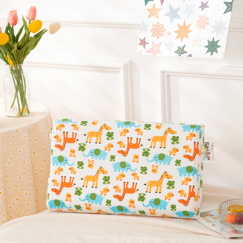 2021新款小版儿童针织棉乳胶枕枕头枕芯27*44cm 长颈鹿