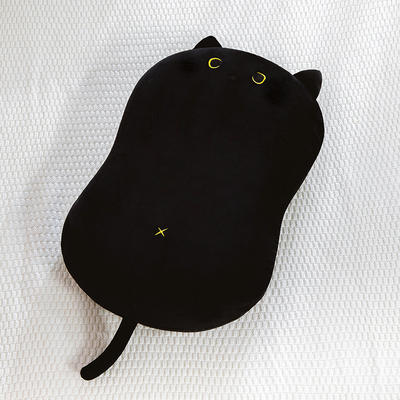 2022新款儿童弹力超柔记忆棉猫肚皮枕 枕头枕芯 黑色猫咪 55x35x10/8cm