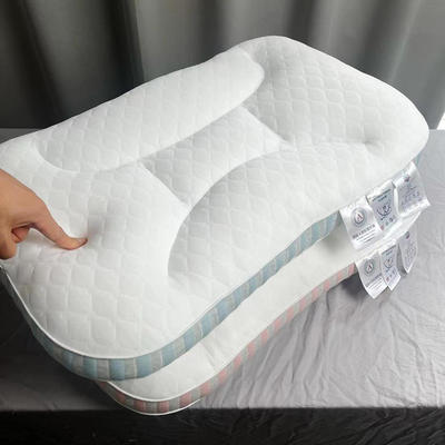 2023新款针织棉SPA舒适护颈枕 枕头枕芯 粉色 48*74cm/只