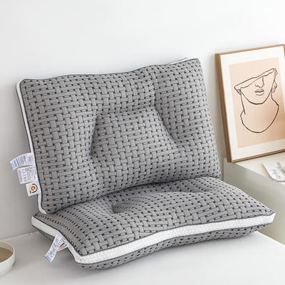 2023新款针织空气层灰色T型护颈枕 枕头枕芯 1050g 灰色-高枕 48*74cm/只