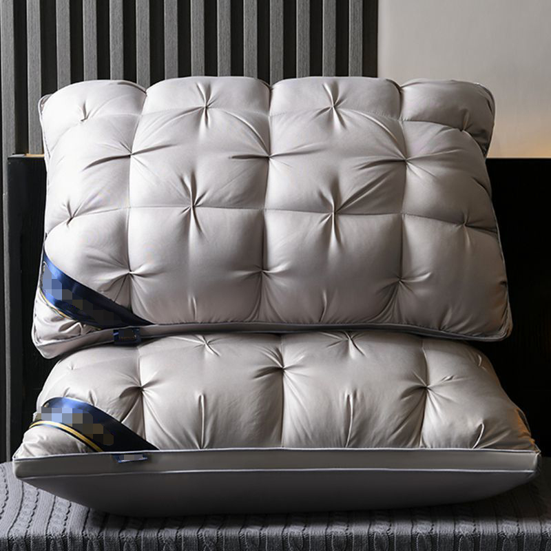 2023新款柔赛丝扭花面包枕 枕头枕芯 700g 灰色-低枕 48*74cm/只