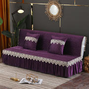 意大利绒沙发床罩万能盖巾沙发垫沙发套罩 同款抱枕套45*45 紫