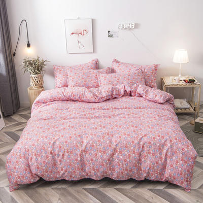 2020新款-芦荟棉四件套 床单款四件套1.2m（4英尺）床 粉红浪漫
