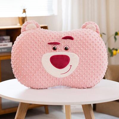 2022新款卡通猫肚皮枕系列 粉色草莓熊-豆豆绒