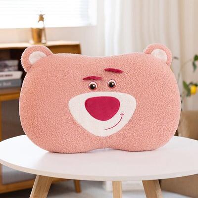 2022新款卡通猫肚皮枕系列 粉色草莓熊-泰迪绒