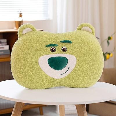 2022新款卡通猫肚皮枕系列 绿色草莓熊-泰迪绒